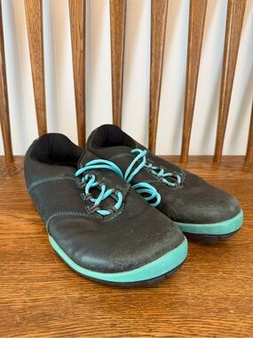 True Linkswear Women's Golf Shoes - Black/Teal - Size 9 US